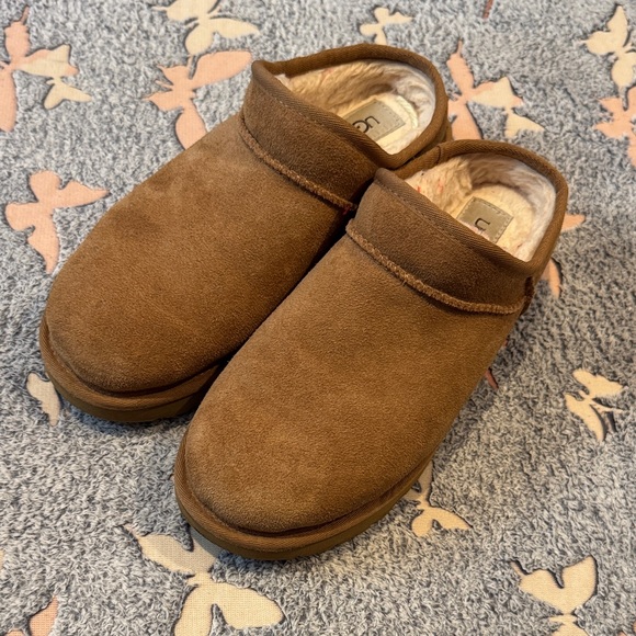 Brown Suede Slip-On Slippers - Picture 1 of 8